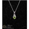 Image 1 : #119-GREEN PERIDOT PENDANT & NECKLACE 18"
