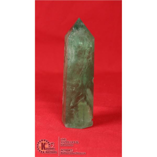 #273-NATURAL GREEN FLUORITE QUARTZ 23.6 x 83.7mm