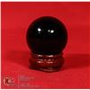 Image 1 : #277-NATURAL BLACK OBSIDIAN SPHERE BALL + STAND