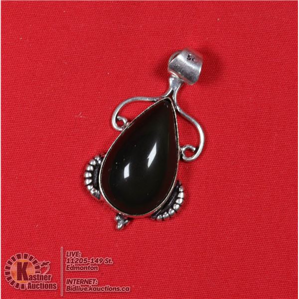 #77-NATURAL BLACK OBSIDIAN PENDANT