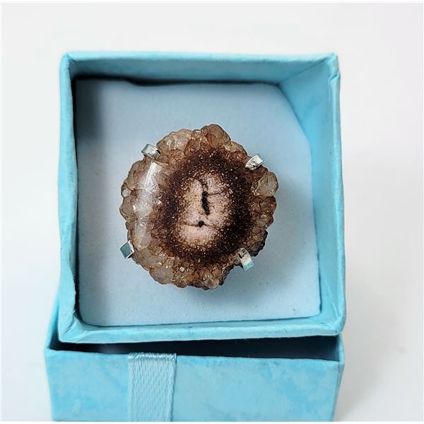 28)  SHADES OF BROWN SOLAR QUARTZ RING SET
