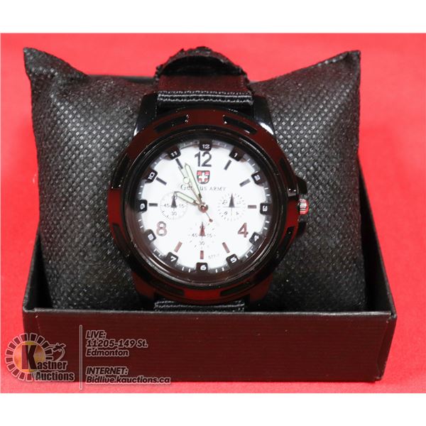GENIUS ARMY WATCH BLACK WITH WHITE FACE