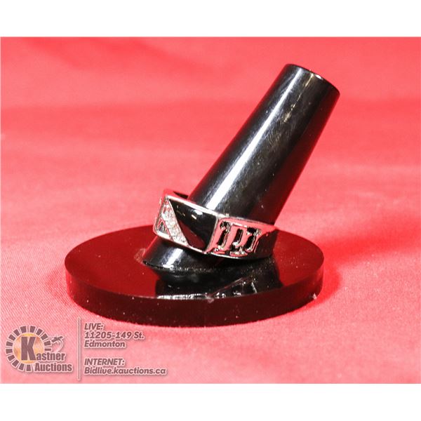 MENS TITANIUM ALLOY CUBIC ZIRCONIA