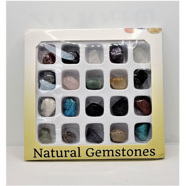 16)  LOT OF 20 NATURAL GEMSTONES WITH