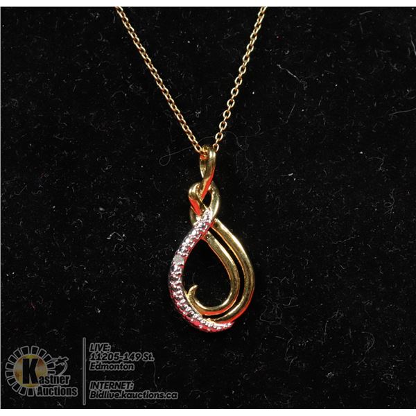 #141-DIAMOND ACCENT PENDANT & NECKLACE 18"