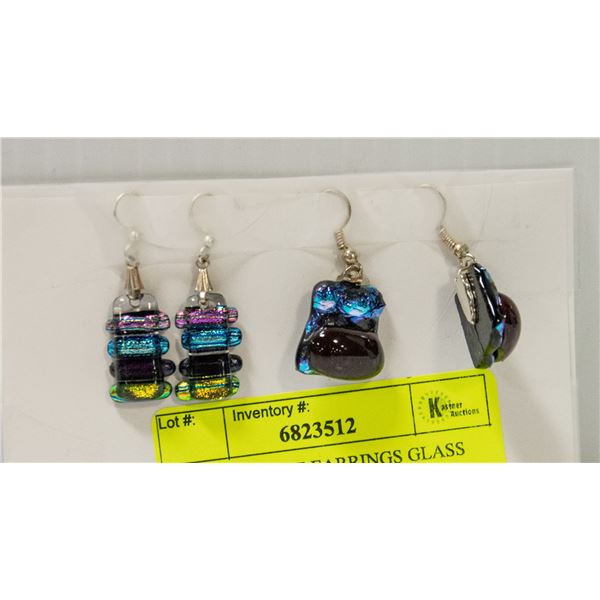 ARTISAN MADE EARRINGS GLASS WITH FOIL