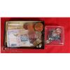 Image 1 : BOX OF ASSORTED OLD CDN COINS, FOREIGN MONEY AND