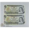 Image 1 : TWO $1 BILLS IN SEQUENCE