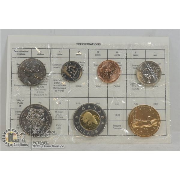 1997 RCM 7 COIN SET, $1, 50c, 25c NOT ISSUED FOR