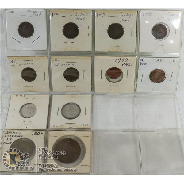 INDIAN HEAD PLUS OTHER COINS SELECTION
