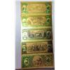 Image 2 : 26)  LOT OF 5 24K GOLD FOIL US 1886 BANKNOTES,