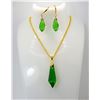 Image 1 : 22)  SET OF PERIDOT GREEN SWAROVSKI PENDANT