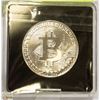 Image 1 : SILVER PLATED BITCOIN IN PROTECTIVE CASE
