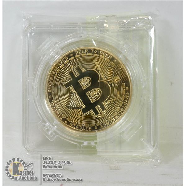 GOLD PLATED BITCOIN IN PROTECTIVE CASE