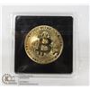 Image 1 : MINT GOLD PLATED BITCOIN IN PROTECTIVE CASE.