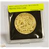 Image 2 : MINT GOLD PLATED BITCOIN IN PROTECTIVE CASE.