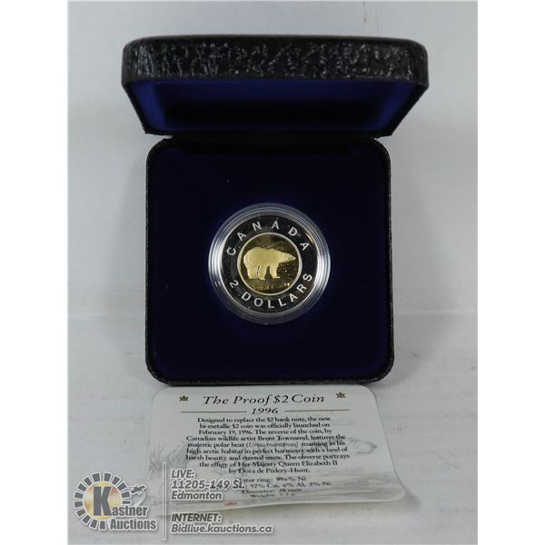 1996 $2 CDN PROOF COIN IN CASE