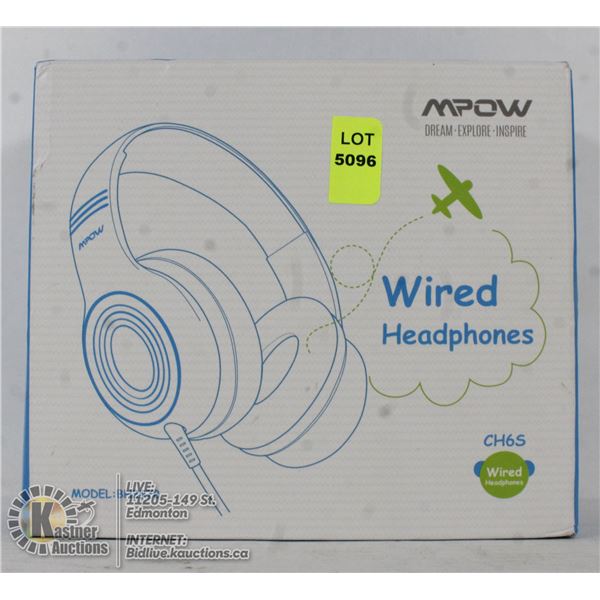 MPOW WIRED HEADPHONES.