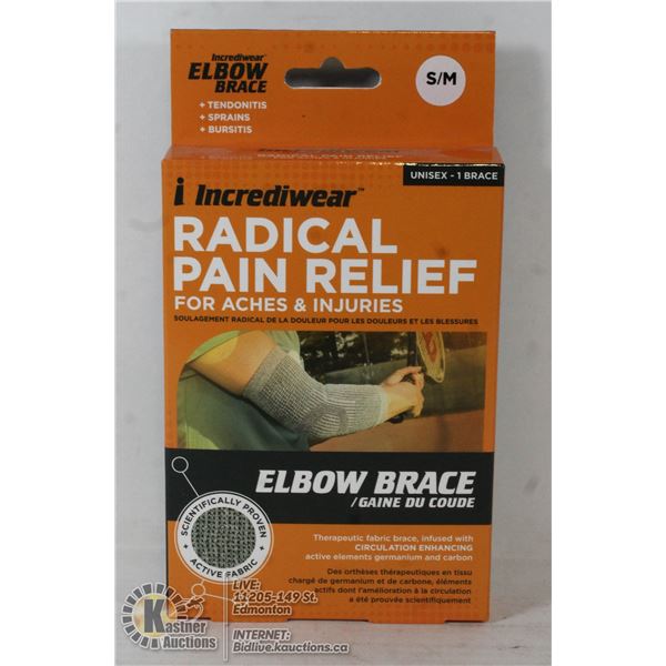 INCREDIWEAR RADICAL PAIN RELIEF FOR ELBOW. SZ S/M.
