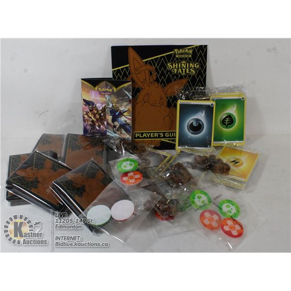 VARIOUS LOT OF POKEMON SLEEVES, ENERGY CARDS ETC.