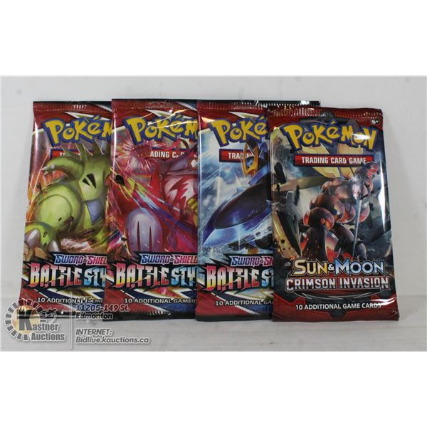 x4 POKEMON BOOSTER PACKS, NEW, SEALED