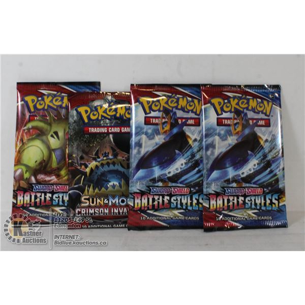 x4 POKEMON BOOSTER PACKS, NEW, SEALED