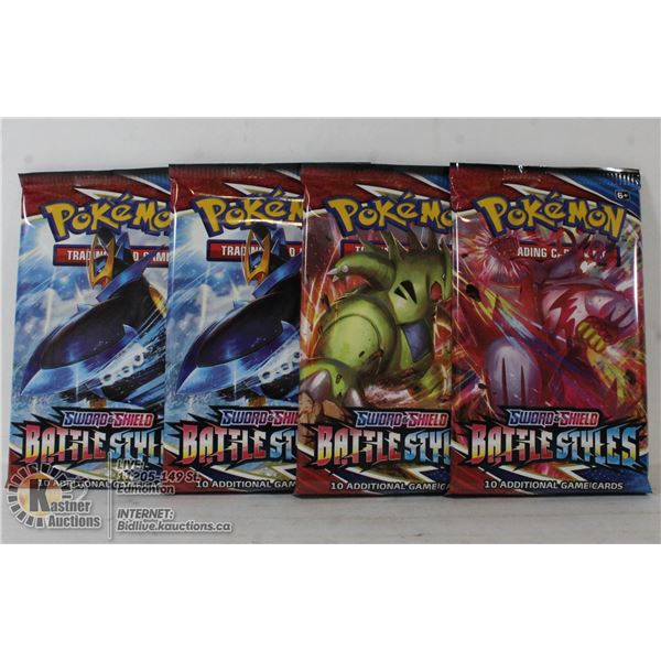 x4 POKEMON BOOSTER PACKS, NEW, SEALED