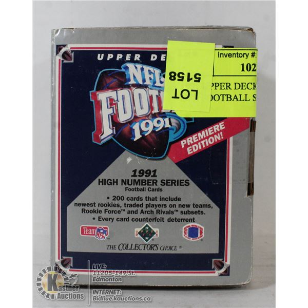 1991 UPPER DECK HIGH NUMBERS NFL FOOTBALL SET