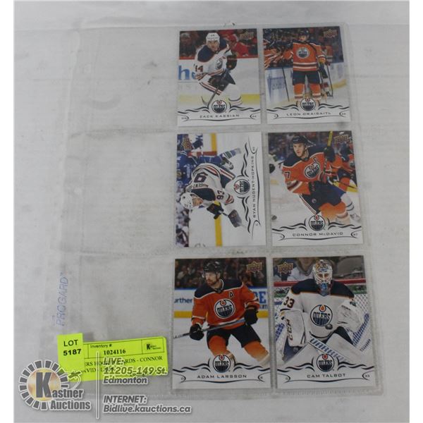 6 OILERS HOCKEY CARDS - CONNOR MCDAVID - LEON