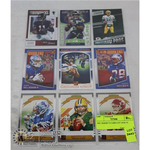 NFL INSERT 9 CARD LOT 2018-19