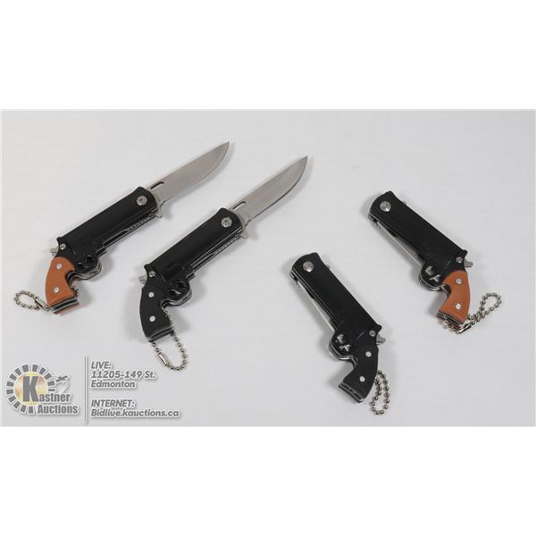 4 NEW MINI REVOLVER KNIVES
