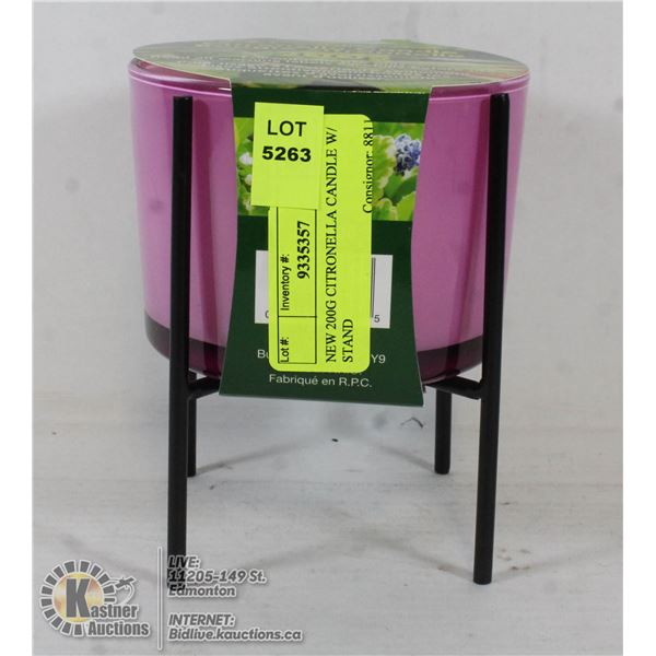 NEW 200G CITRONELLA CANDLE W/ STAND