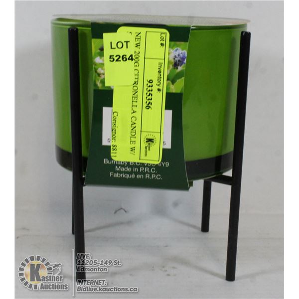 NEW 200G CITRONELLA CANDLE W/ STAND