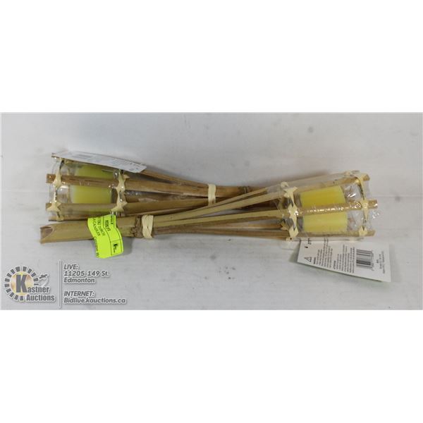 2 NEW MINI TIKI TORCH CITRONELLA CANDLES
