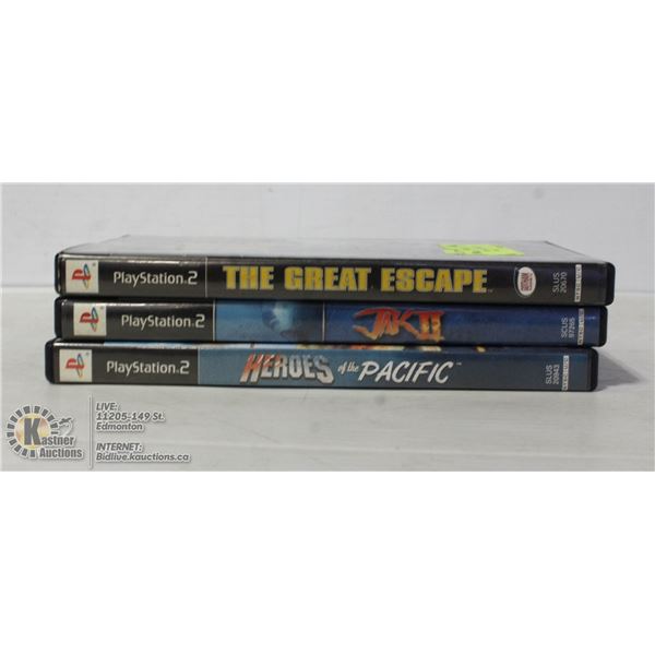 3 PS2 GAMES JAKII, HEROES OF PACIFIC & GREAT