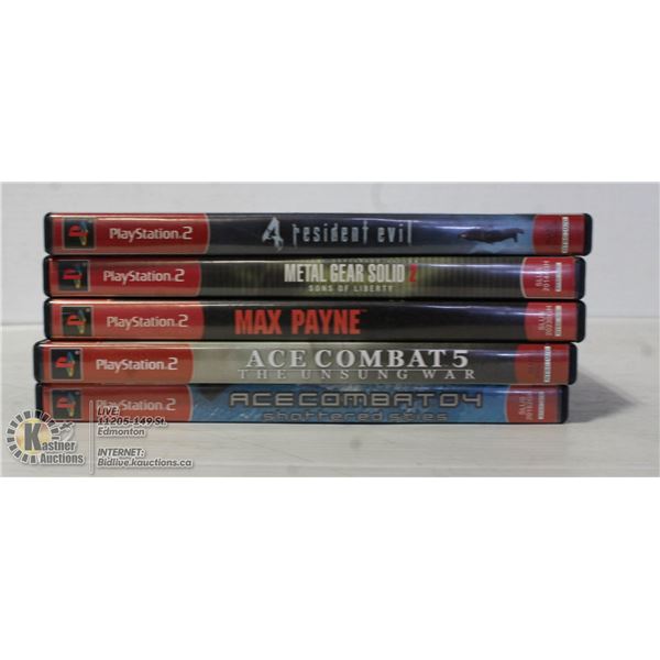 5 PS2 GREATEST HITS GAMES. ACE COMBAT 4&5, RESIDEN