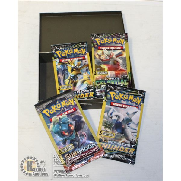 4 SEALED POKEMON BOOSTER PACKS