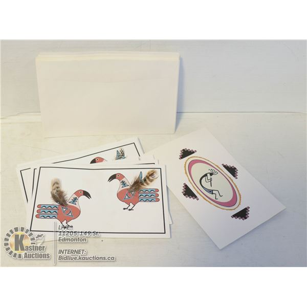LOT OF NATIVE DESIGNED PAINTED CARDS