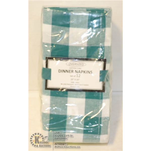 SET OF TWELVE DINNER NAPKINS. 20"X 30"