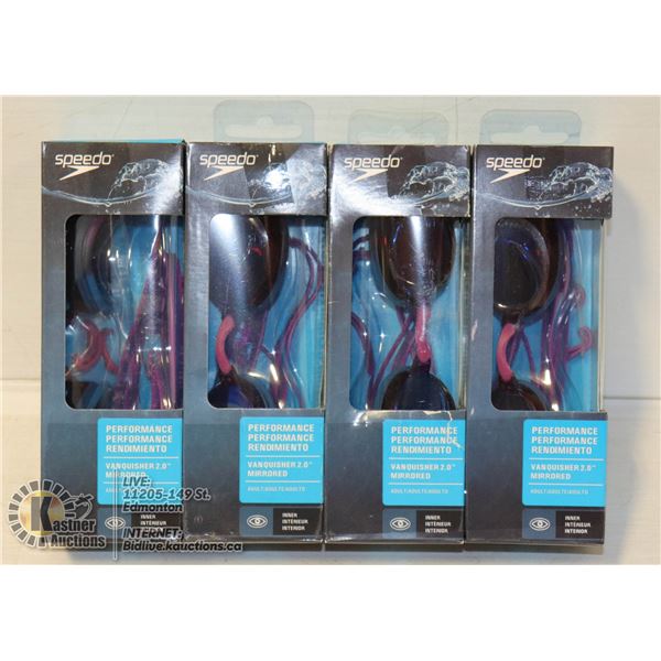 LOT OF 4 SPEEDO DIVING GOGGLES.