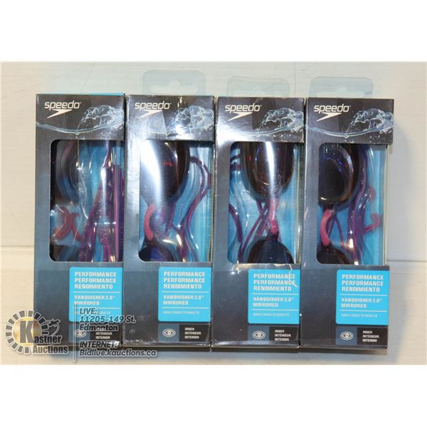 LOT OF 4 SPEEDO DIVING GOGGLES.