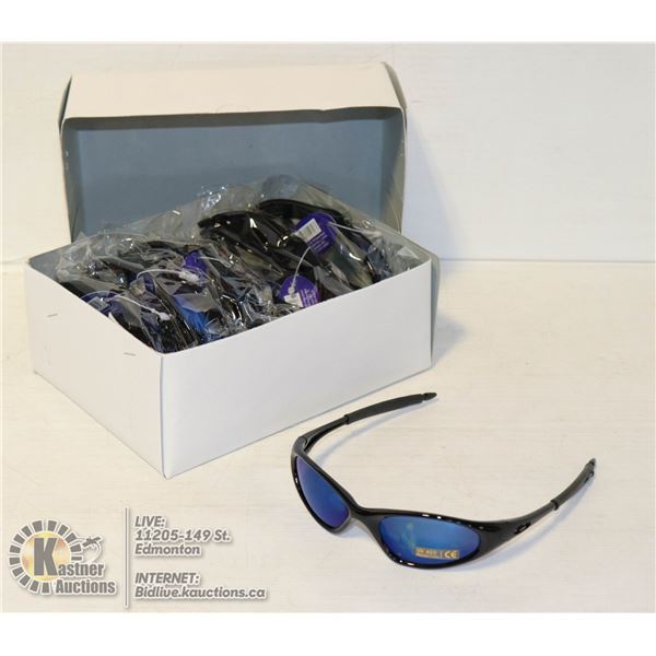 BOX OF OAKLEYS STYLE SUNGLASSES. SMOKE BLACK.