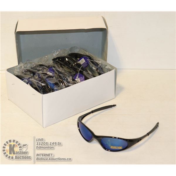 BOX OF OAKLEYS STYLE SUNGLASSES. SMOKE BLACK .