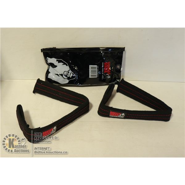 GORILLA WEAR HARD CORE LIFTING STRAPS.