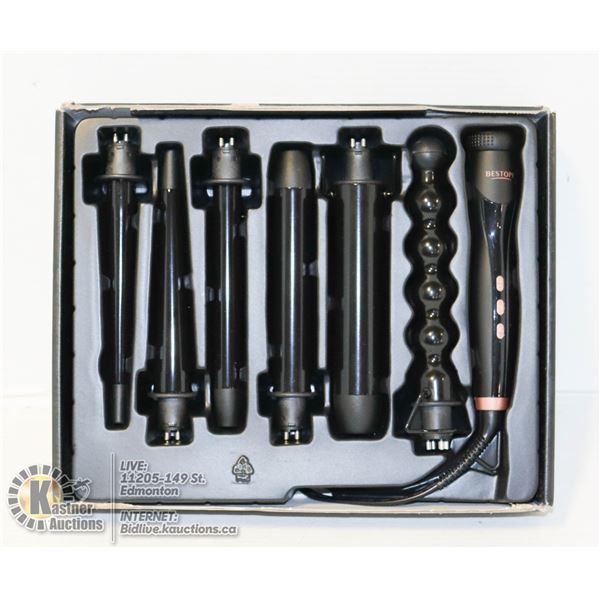 SIX IN ONE PROFESSIONAL CURLING WAND.