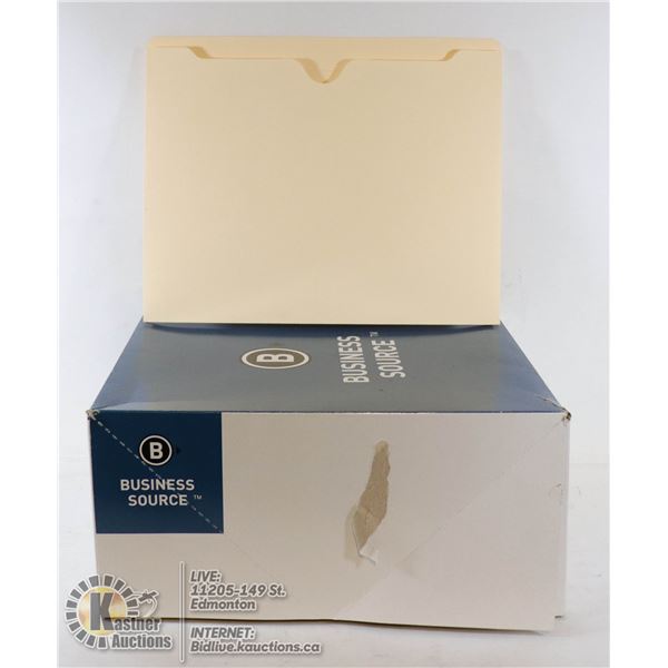 CAE OF 50 MANILLA FILE POCKETS