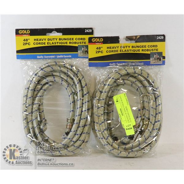 2 PACKAGES OF NEW 2 PACK HEAVY DUTY BUNGEE CORDS