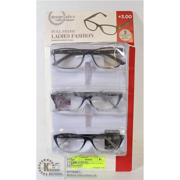 FOSTER GRANT READING GLASSES 3 PACK +3.00