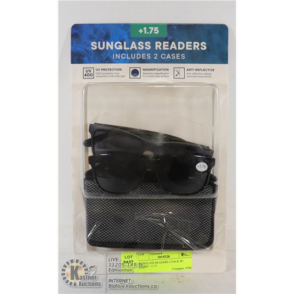SUNGLASS READERS 2 PACK W/ CASES  +1.75