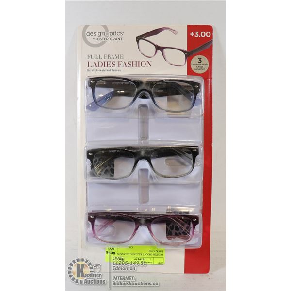 FOSTER GRANT READING GLASSES 3 PACK +3.00